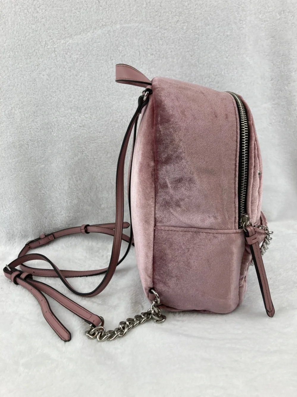 Victoria’s Secret Love Victoria Pink Velveteen Mini Backpack 10” x 8” - Picture 5 of 16